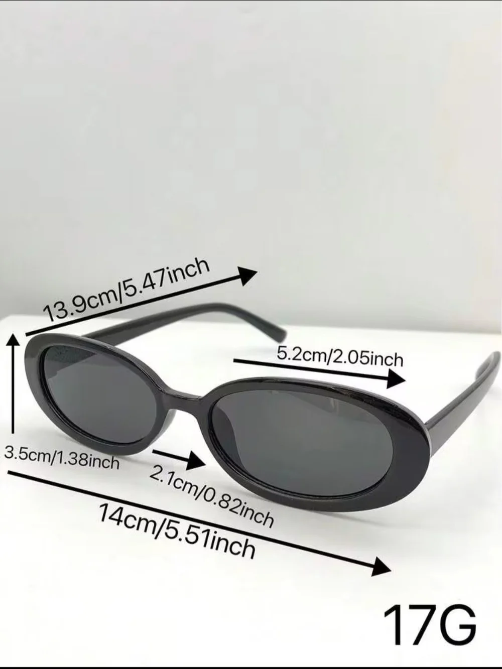 Classic Black Oval Sunglasses for Women